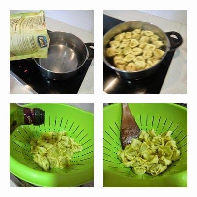 Tortellini en ensalada con Pipirrana cómo cocer pasta paso 1