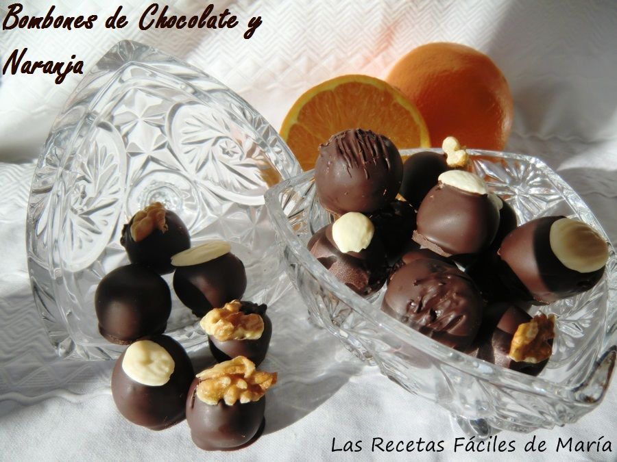 Bombones de Chocolate y Naranja presentación